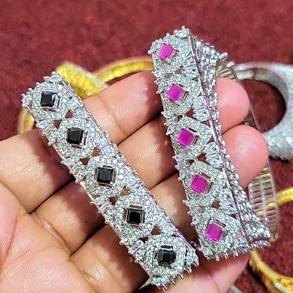 1 Bracelet Ruby Black Silver for Her
